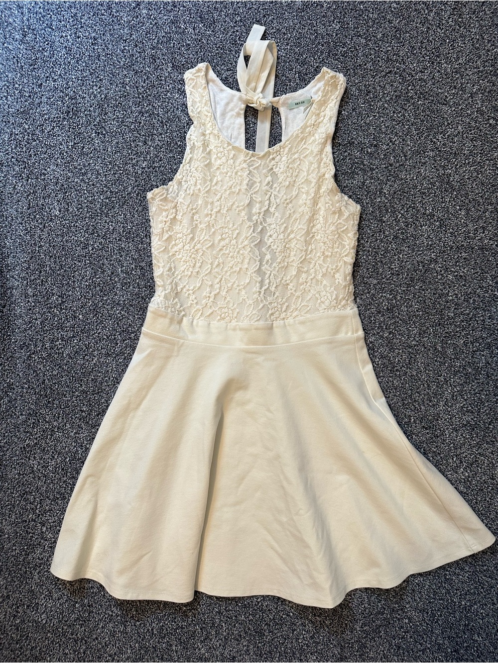 Cream Lace Halter Fit & Flare Dress